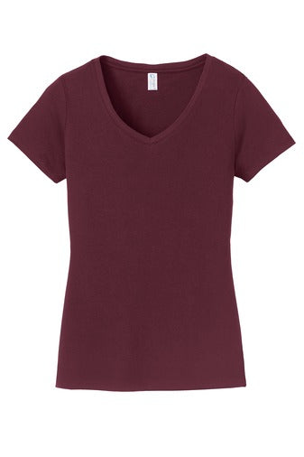 Dames T-Shirt (Ladies V-Neck)- Design #4 MT Outline